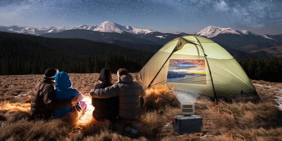 portable battery projector outdoor camping